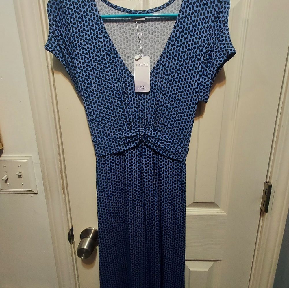 Lascana Blue Geometric Midi Dress